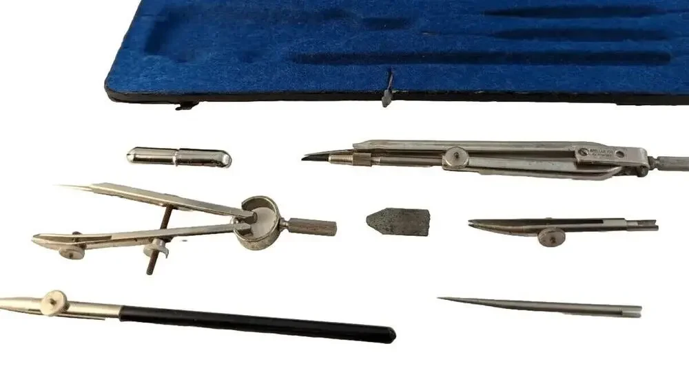 VTG 60s Stellar Drawing Set In Felt Lined Case collector Item working Condition